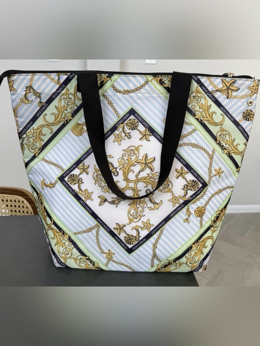 Victoria's Secret Mint, Gold & Black Insulated Tote